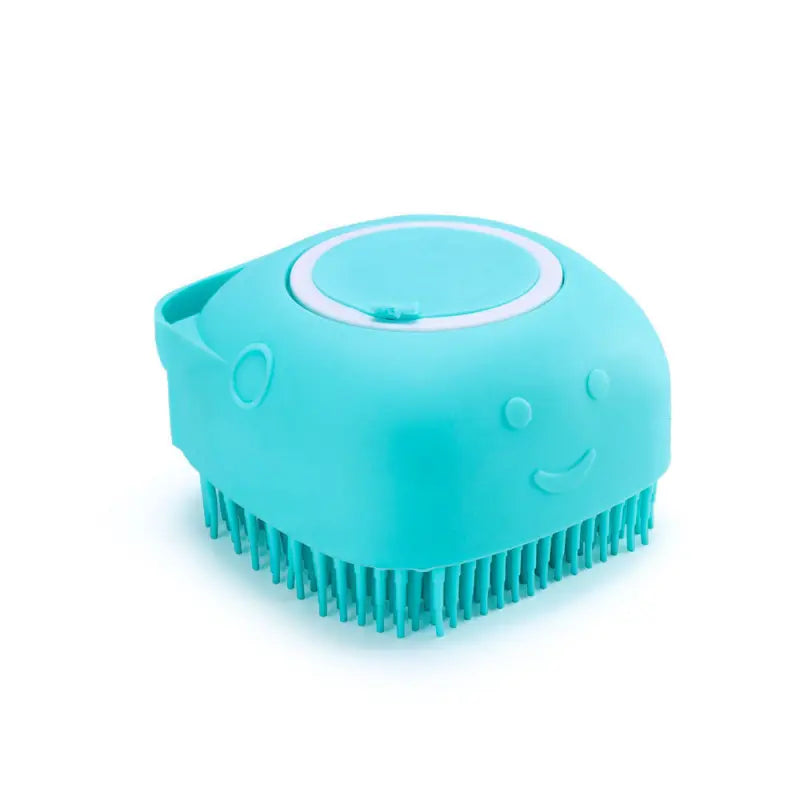 Silicone Shampoo Dispensing Massager with Soft Bristles for Dogs and Cats, Pet Grooming Shower Massage Brush