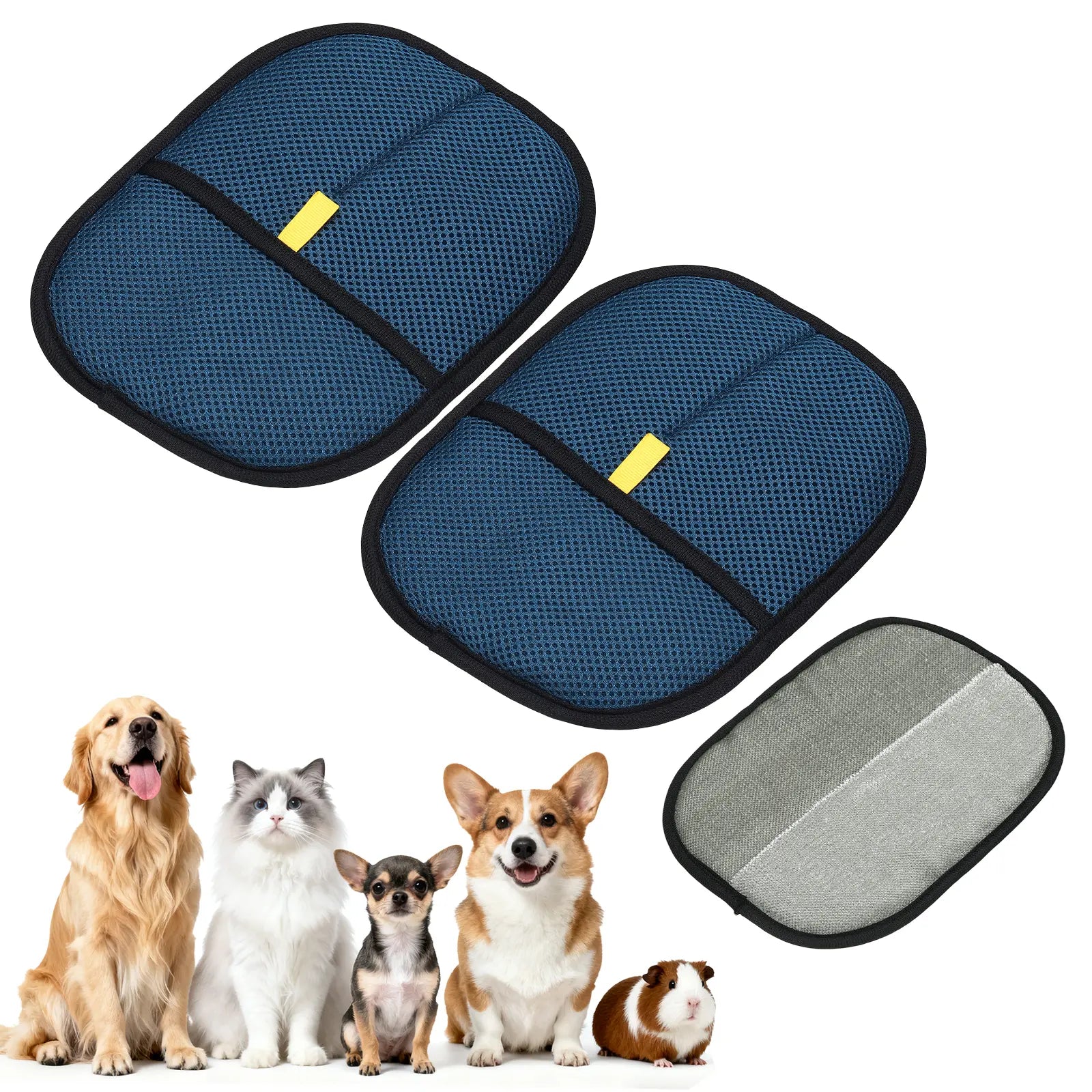 PETAXCELL Pet Hair Removal Gloves 2Pcs, Reusable Electrostatic Pet Gloves for Cats Dogs Grooming, Thickened, Intended for Clothing/Couch/Carpet/Car Seat