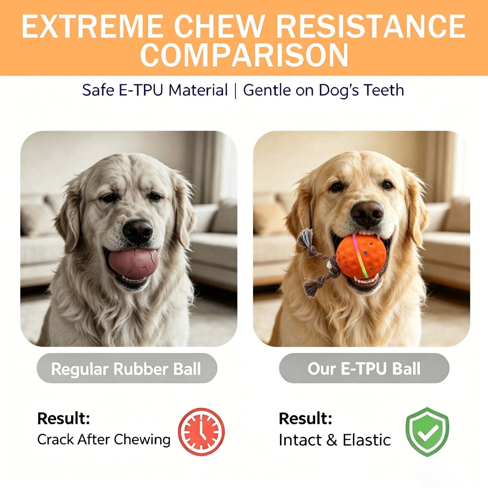 Interactive Dog Toys Ball for Boredom, 2 Modes Automatic Moving Bouncing Dog Toys for Aggressive Chewers, Durable E-TPU Smart Rolling Puppy Enrichment Toys with Rope for Medium Large Dogs