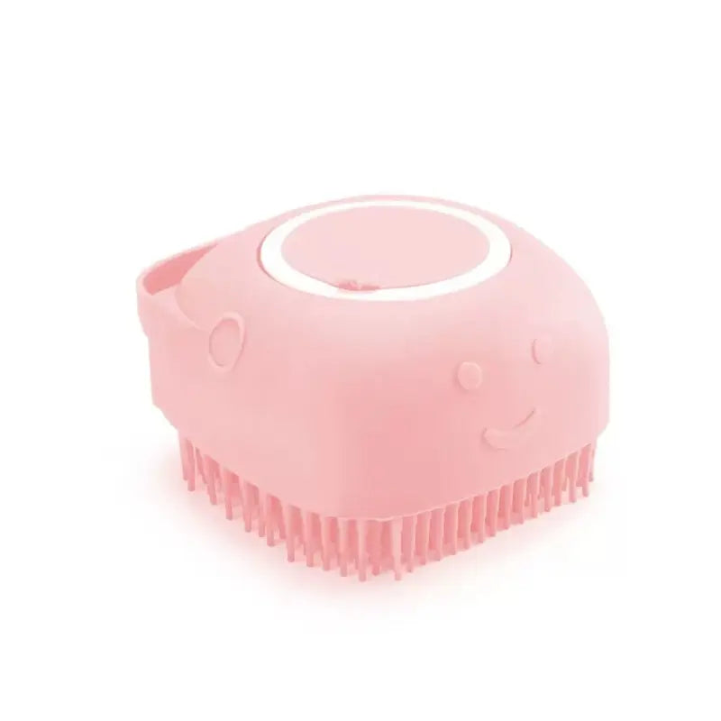 Silicone Shampoo Dispensing Massager with Soft Bristles for Dogs and Cats, Pet Grooming Shower Massage Brush