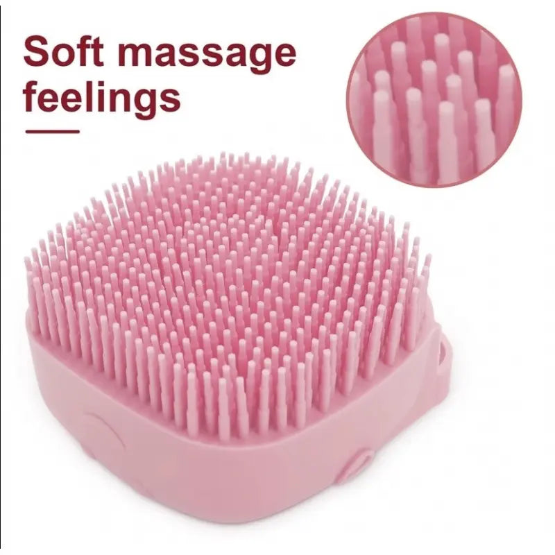 Silicone Shampoo Dispensing Massager with Soft Bristles for Dogs and Cats, Pet Grooming Shower Massage Brush