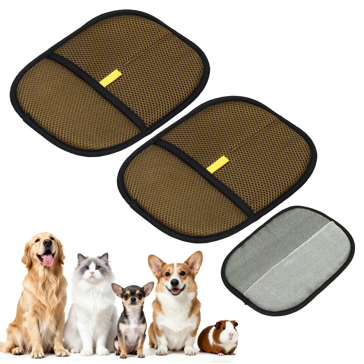 PETAXCELL Pet Hair Removal Gloves 2Pcs, Reusable Electrostatic Pet Gloves for Cats Dogs Grooming, Thickened, Intended for Clothing/Couch/Carpet/Car Seat
